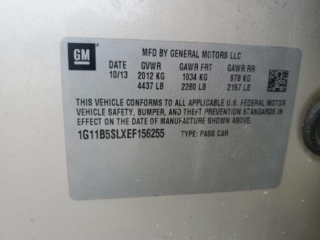 1G11B5SLXEF156255 - 2014 CHEVROLET MALIBU LS 金色 照片 12