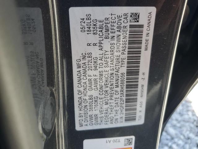 2HGFE2F5XRH588056 - 2024 HONDA CIVIC SPORT Графитовый фото 13