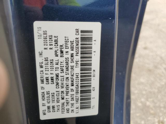 1HGCT1B8XGA002843 - 2016 HONDA ACCORD EXL BLUE photo 13