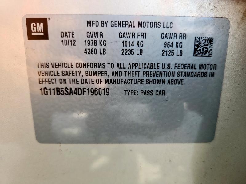 1G11B5SA4DF196019 - 2013 CHEVROLET MALIBU LS Bej foto 13