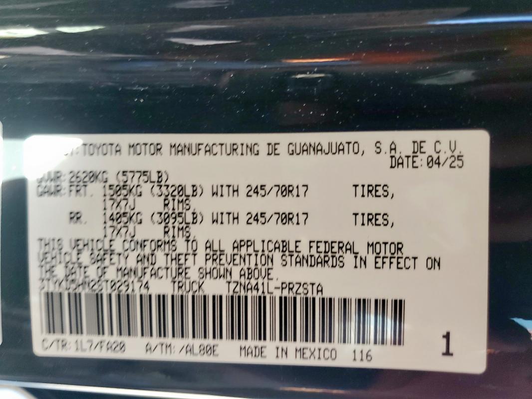 3TYKD5HN2ST029174 - 2025 TOYOTA TACOMA DOUBLE CAB رمادي صورة 13