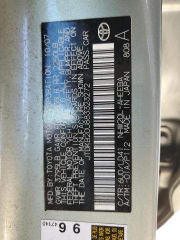 JTDKB20U883323272 - 2008 TOYOTA PRIUS GREEN photo 12