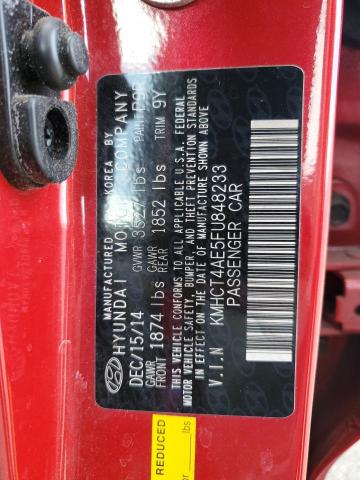 KMHCT4AE5FU848233 - 2015 HYUNDAI ACCENT GLS RED photo 12