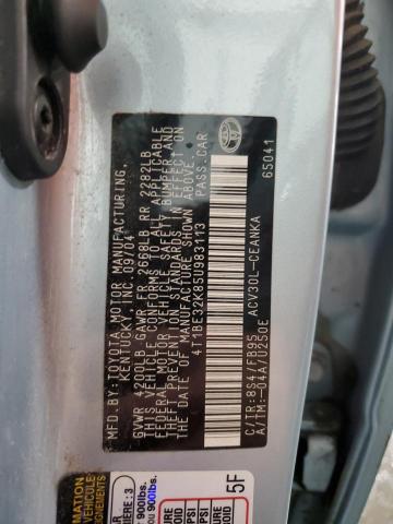 4T1BE32K85U983113 - 2005 TOYOTA CAMRY LE BLUE photo 12