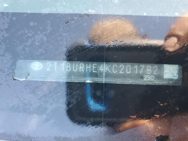 2T1BURHE4KC201782 - 2019 TOYOTA COROLLA L Qara foto 12