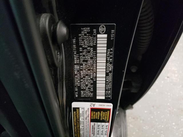 4T1BK3DB8BU423111 - 2011 TOYOTA AVALON BASE 黑色 照片 12