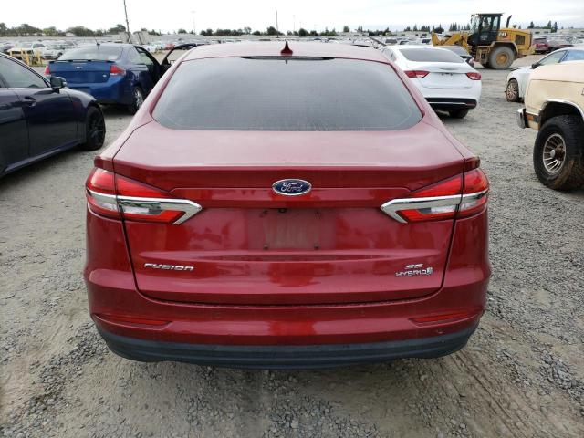 3FA6P0LU8KR226459 - 2019 FORD FUSION SE RED photo 6