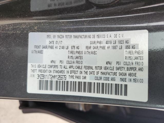 3MZBN1V72HM125979 - 2017 MAZDA 3 TOURING ნაცრისფერი ფოტო 13