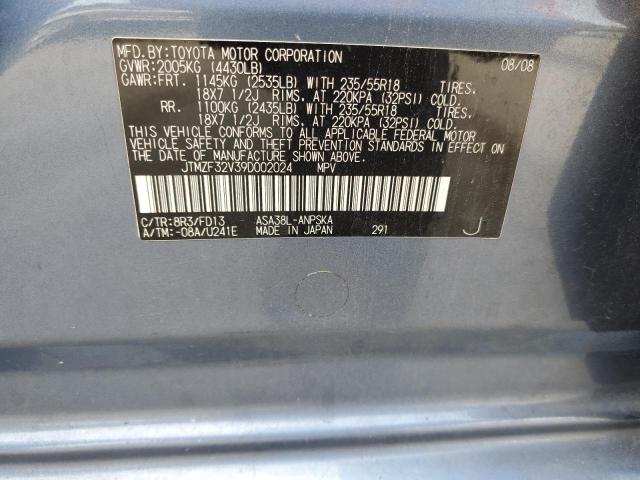 JTMZF32V39D002024 - 2009 TOYOTA RAV4 SPORT Көк фото 13