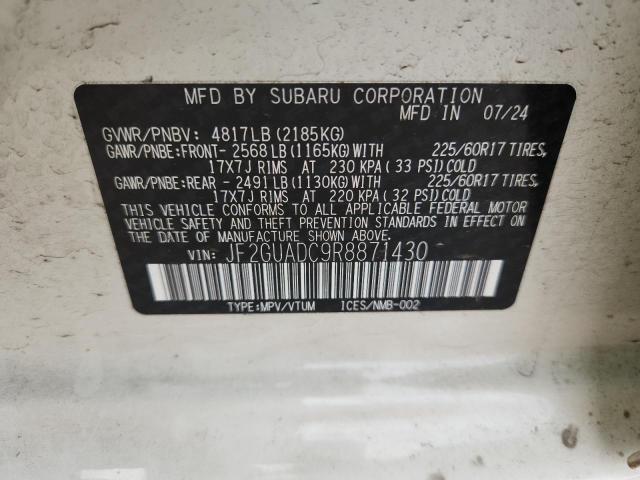 JF2GUADC9R8871430 - 2024 SUBARU CROSSTREK PREMIUM 白色 照片 13