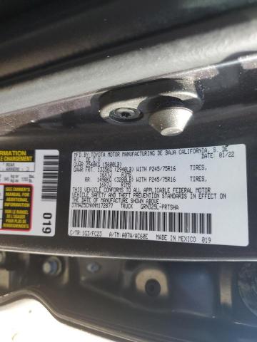 3TMAZ5CNXNM172877 - 2022 TOYOTA TACOMA DOUBLE CAB Grafit fotoğraf 12