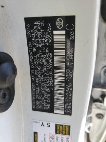 JTDKBRFU4G3008046 - 2016 TOYOTA PRIUS თეთრი ფოტო 12