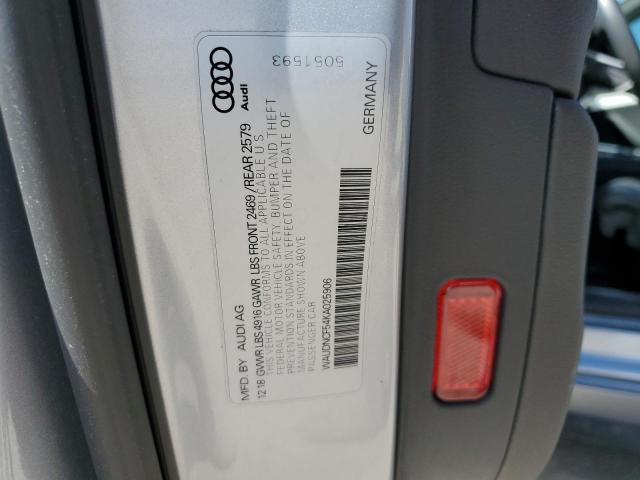 WAUDNCF54KA025906 - 2019 AUDI A5 PREMIUM S LINE SILVER photo 13