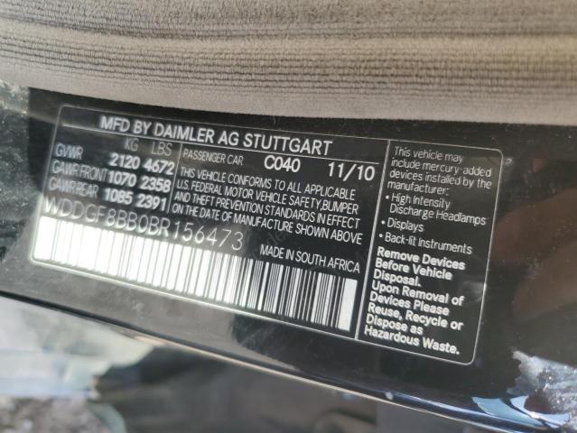 WDDGF8BB0BR156473 - 2011 MERCEDES-BENZ C 300 4MATIC BLACK photo 12