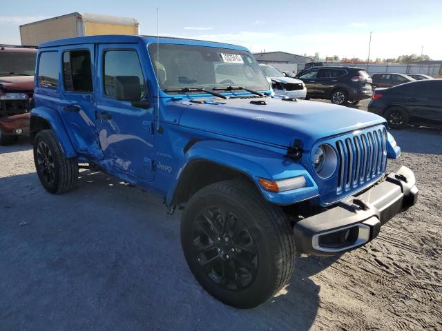 1C4JJXP6XMW767698 - 2021 JEEP WRANGLER U SAHARA 4XE BLUE photo 4