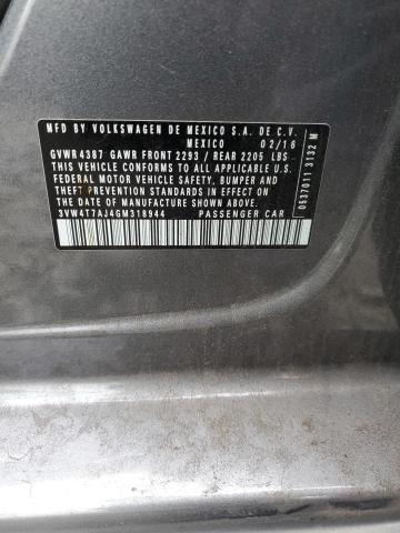 3VW4T7AJ4GM318944 - 2016 VOLKSWAGEN JETTA GLI Boz foto 12