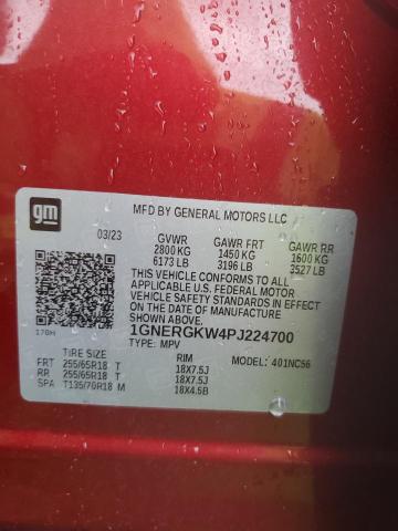 1GNERGKW4PJ224700 - 2023 CHEVROLET TRAVERSE LT წითელი ფოტო 13