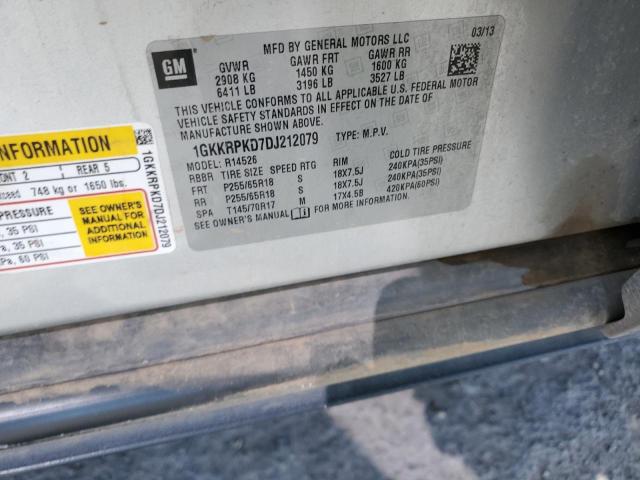 1GKKRPKD7DJ212079 - 2013 GMC ACADIA SLE SILVER photo 13