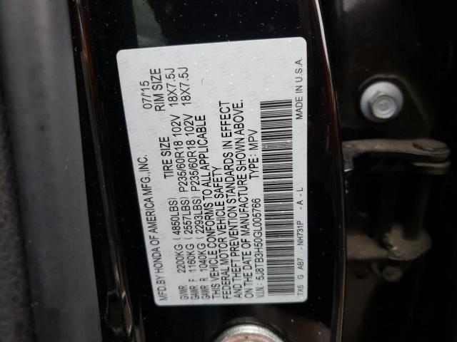 5J8TB3H50GL005766 - 2016 ACURA RDX TECHNOLOGY BLACK photo 13