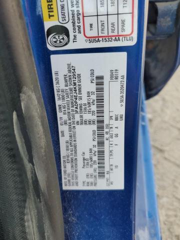 3FADP4EJ4KM129547 - 2019 FORD FIESTA SE BLUE photo 13