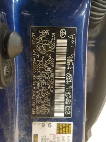 JTDKB20U887716892 - 2008 TOYOTA PRIUS BLUE photo 12