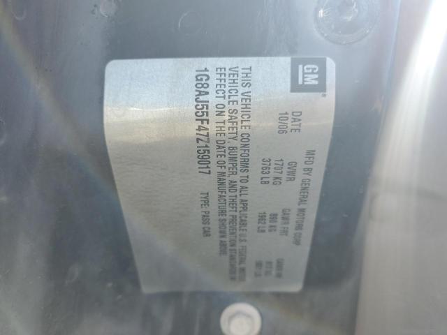 1G8AJ55F47Z159017 - 2007 SATURN ION LEVEL 2 SILVER photo 12