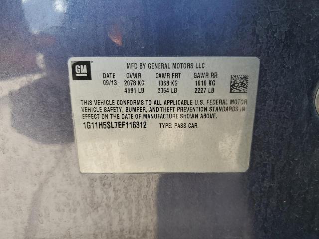 1G11H5SL7EF116312 - 2014 CHEVROLET MALIBU LTZ 蓝色 照片 13