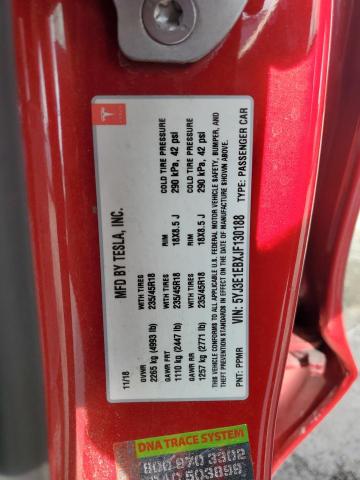 5YJ3E1EBXJF130188 - 2018 TESLA MODEL 3 أحمر صورة 13