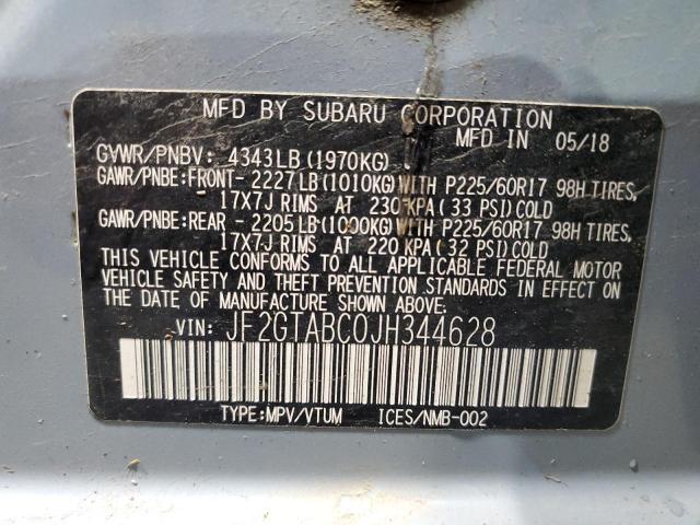 JF2GTABC0JH344628 - 2018 SUBARU CROSSTREK PREMIUM BLUE photo 12