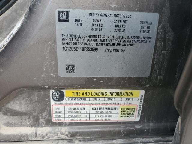 1G1ZD5E11BF253699 - 2011 CHEVROLET MALIBU 2LT 棕色 照片 12