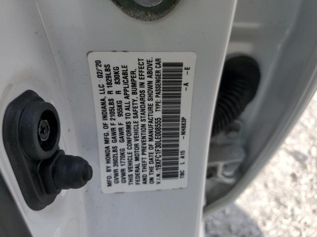 19XFC1F30LE008555 - 2020 HONDA CIVIC EX 白色 照片 12