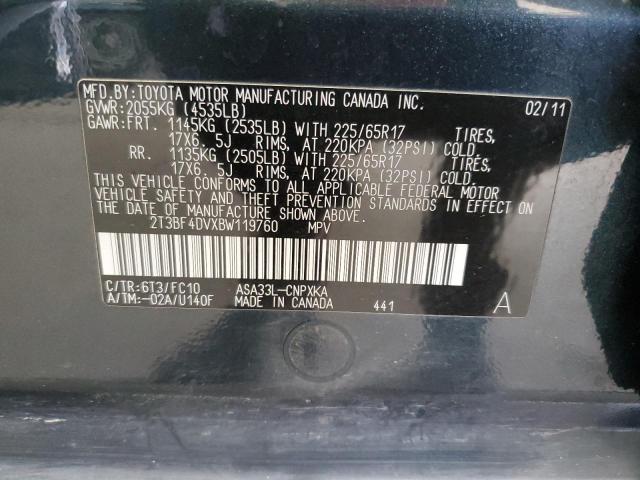 2T3BF4DVXBW119760 - 2011 TOYOTA RAV4 CHARCOAL photo 13