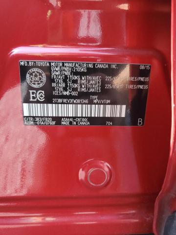 2T3BFREV3FW381346 - 2015 TOYOTA RAV4 LE RED photo 13