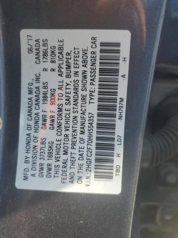 2HGFC2F70HH554357 - 2017 HONDA CIVIC EX 灰色 照片 13