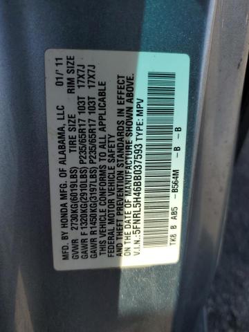 5FNRL5H46BB037593 - 2011 HONDA ODYSSEY EX 蓝色 照片 13