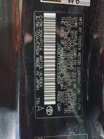 JTKDE177X70193529 - 2007 TOYOTA SCION TC 黑色 照片 12