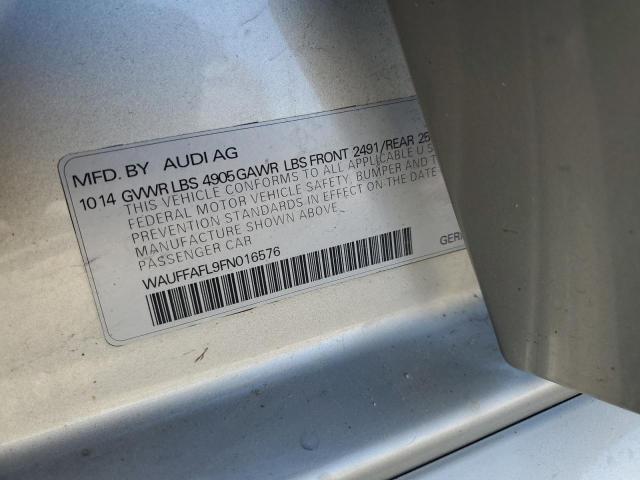 WAUFFAFL9FN016576 - 2015 AUDI A4 PREMIUM PLUS SILVER photo 12