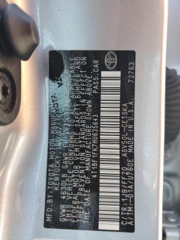 4T1BF1FK7HU635643 - 2017 TOYOTA CAMRY LE SILVER photo 12