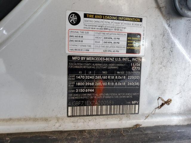 4JGBF71EX7A200586 - 2007 MERCEDES-BENZ GL 450 4MATIC SILVER photo 13