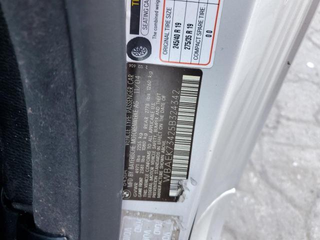 WBAEK73425B324342 - 2005 BMW 645 CI AUTOMATIC SILVER photo 13