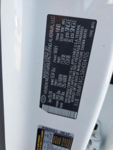 5NMP24GL5RH004705 - 2024 HYUNDAI SANTA FE SEL WHITE photo 14