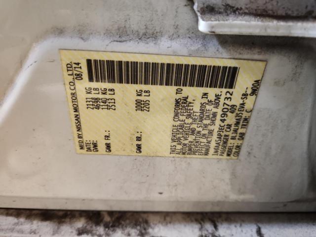 1N4AA5AP3EC490732 - 2014 NISSAN MAXIMA S 白色 照片 12