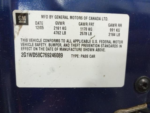 2G1WD58C769246089 - 2006 CHEVROLET IMPALA SUPER SPORT BLUE photo 12