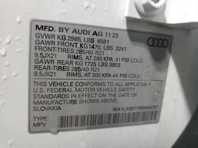 WA1LXBF77RD006757 - 2024 AUDI Q7 PREMIUM PLUS Ақ фото 13