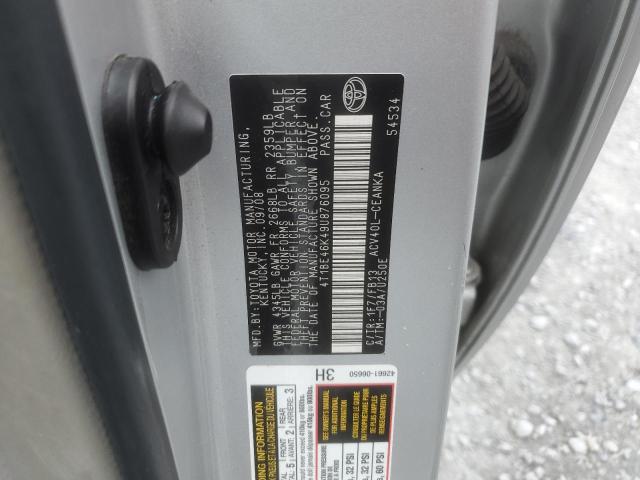 4T1BE46K49U876095 - 2009 TOYOTA CAMRY BASE 银色 照片 13
