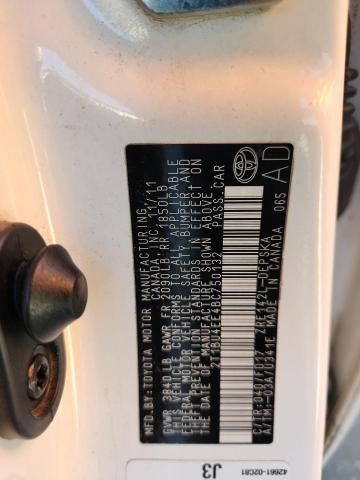 2T1BU4EE4BC750132 - 2011 TOYOTA COROLLA BASE Weiß Foto 12