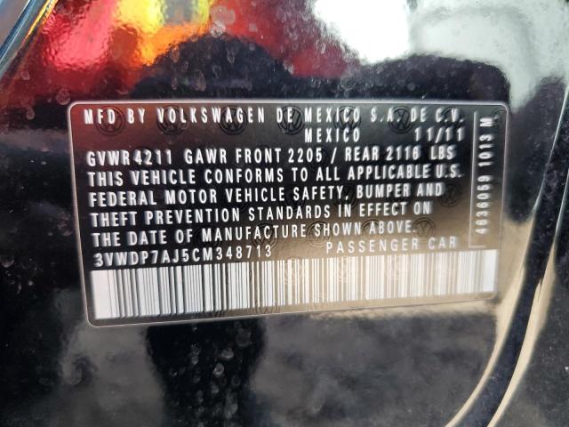 3VWDP7AJ5CM348713 - 2012 VOLKSWAGEN JETTA SE 黑色 照片 13