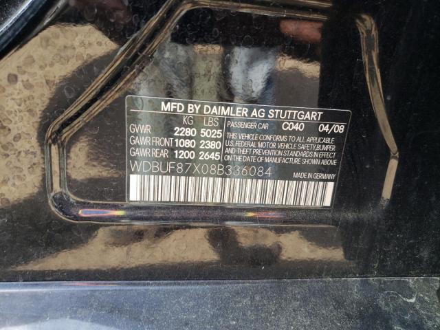 WDBUF87X08B336084 - 2008 MERCEDES-BENZ E 350 4MATIC BLACK photo 12