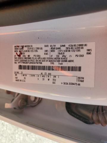 1FT7W2BT2KED76706 - 2019 FORD F250 SUPER DUTY Weiß Foto 12