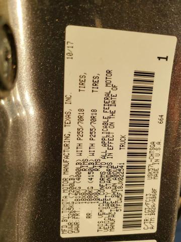 5TFCW5F18JX022541 - 2018 TOYOTA TUNDRA DOUBLE CAB SR/SR5 BLACK photo 12